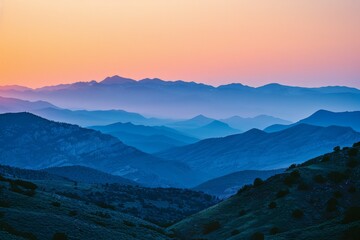 Fototapeta premium Mountain Range at Sunset