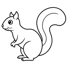 Eastern Gray Squirrel Stands Icon Vector Illustration