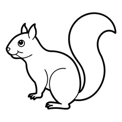 Eastern Gray Squirrel Stands Icon Vector Illustration