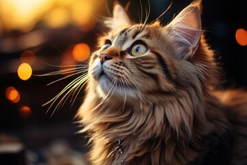 A close up of a highly detailed cute cat cat generated, generative IA