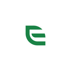 Letter E and Leaf logo or icon design