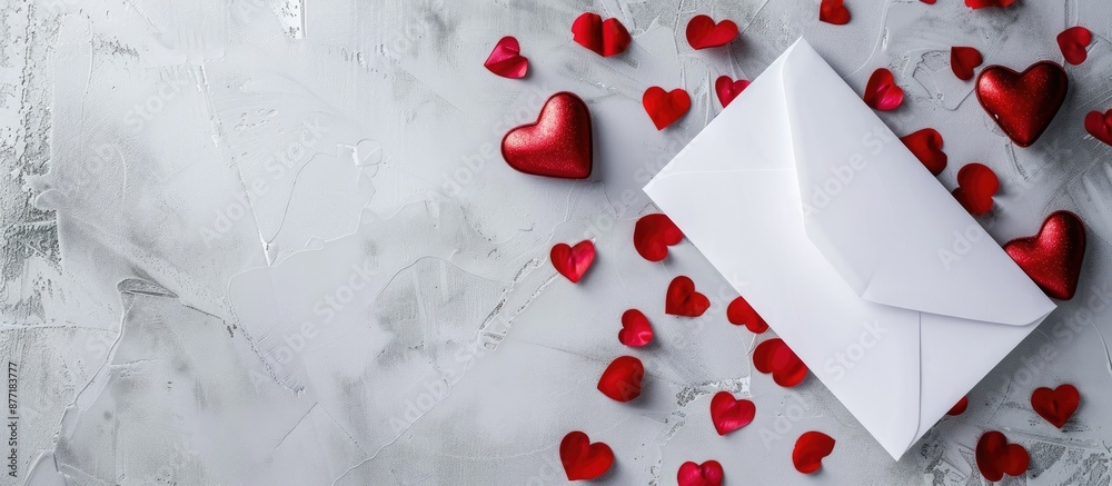 Aufkleber Valentine s Day card template with ample copy space image shown flat from top view