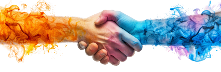 Shaking Hands Icon Set cut out dicut PNG on transparent Symbolic Agreement in Vibrant Colors 