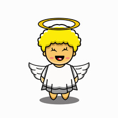 vector design illustration mascot cute angel character