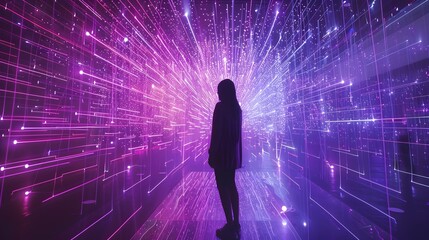 Captivating Quantum Computing Art Installation with Dynamic Light Patterns