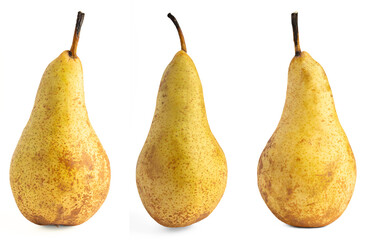 three pears isolated on the white background