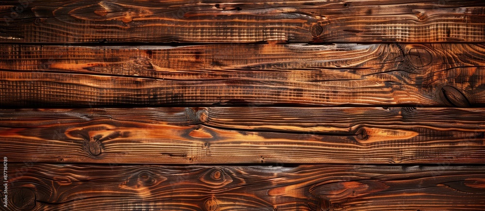 Poster Background with a texture of brown wood ideal for adding text to the copy space image