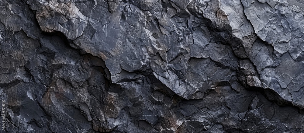Aufkleber Top view of a decorative black concrete background with a rough texture suitable for art design featuring a nature wall concept Ideal for a surface mockup with copy space image