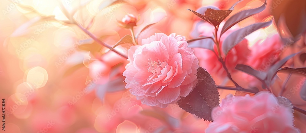 Leinwandbilder soft pink artificial flower with color filter for a background with copy space image