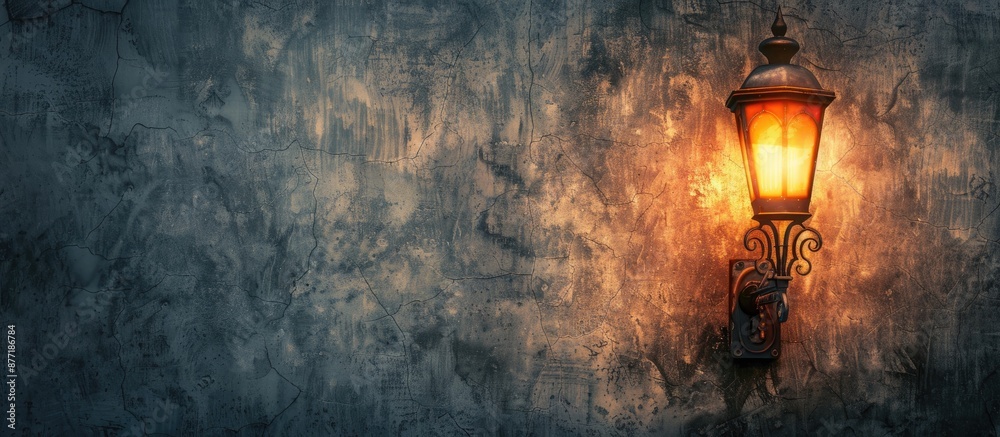 Poster elegant streetlight against a textured wall with copy space image