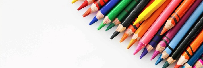 Colorful Pencils on White Background