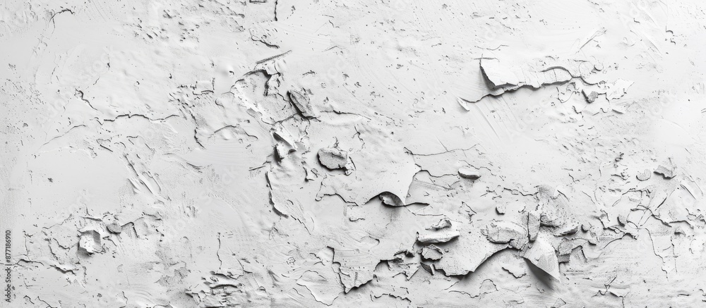 Poster Cement wall background with a white polish mortar texture ideal for adding text or graphics with copy space image