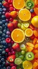 Flat Lay Photo of Fruits Arranged in Vibrant Colors