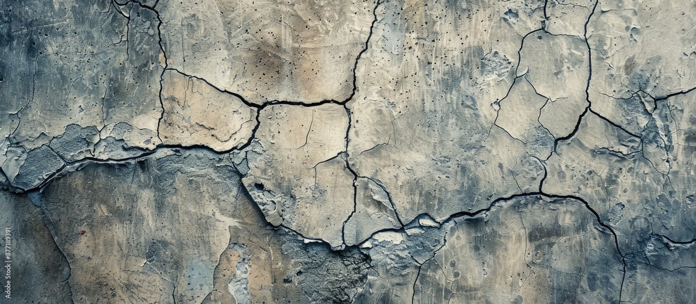 Poster wall with a worn look featuring cracks and an aged appearance perfect for a copy space image