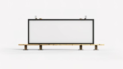 Obraz premium Long Billboard Mockup Isolated on White Background