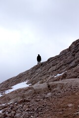 Man on a mountain in Austria in the summer