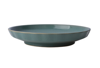 turquoise ceramic plate on transparent png