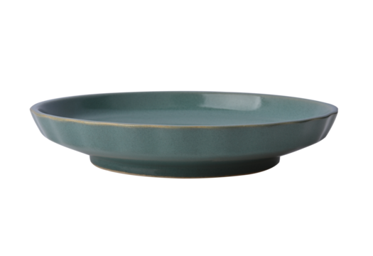 turquoise ceramic plate on transparent png