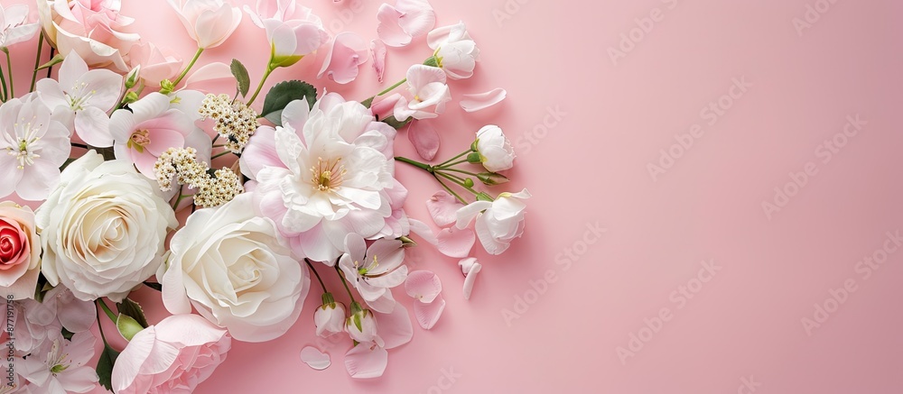 Poster floral arrangement with a feminine touch on a background with copy space image