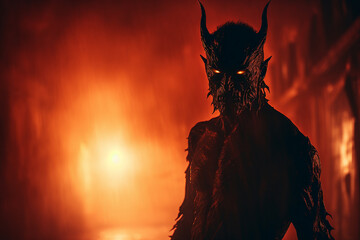 AI generated image concept of demonic monster with horns