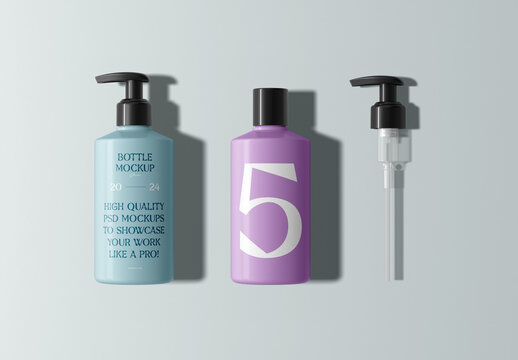 Bottle with Pump Mockups