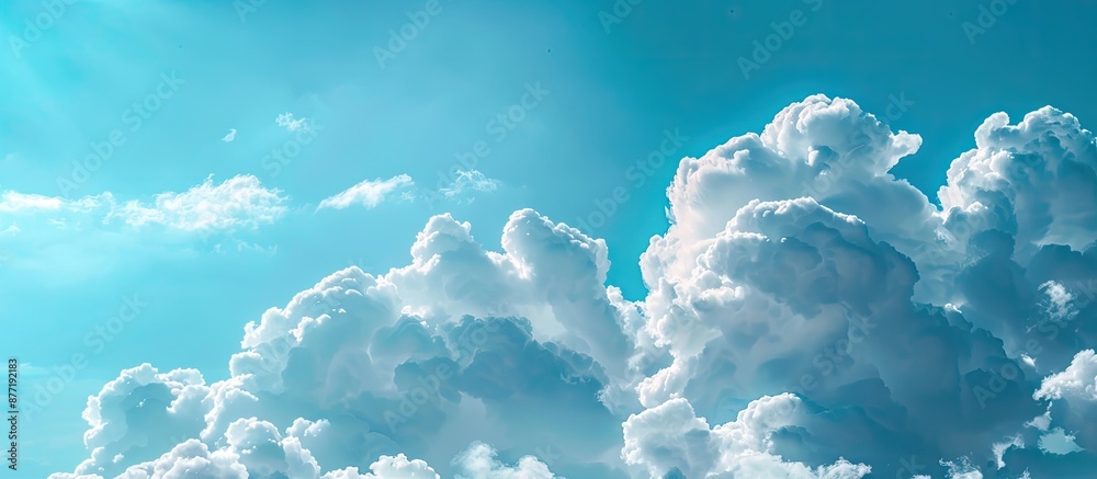 Aufkleber blue sky with fluffy clouds a serene copy space image