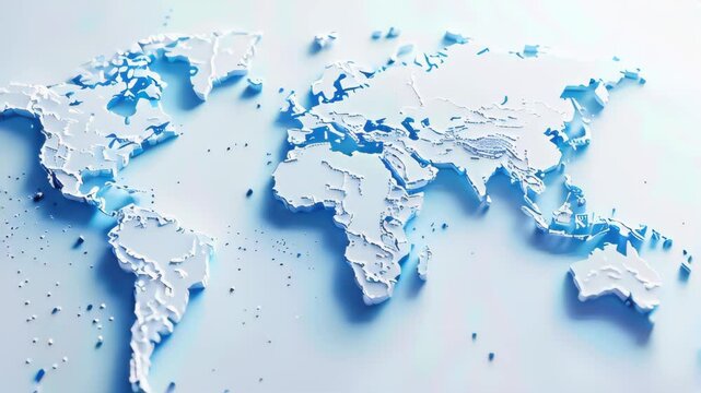 World map on digital tech background. 