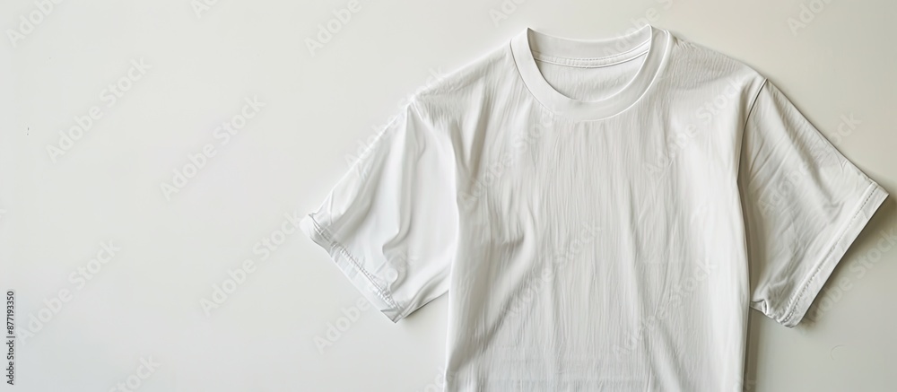 Poster Mockup of a white t shirt with space for content insertion in the image. with copy space image. Place for adding text or design