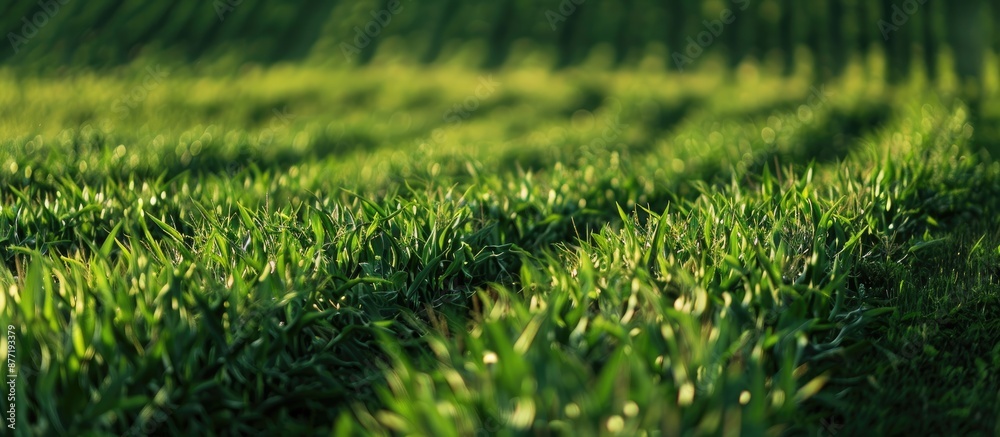 Aufkleber lush greenery in a field of tender young corn perfect for use as a copy space image