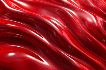 close up horizontal illustration of red gloss waves abstract wallpaper background