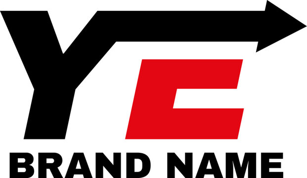 YE arrow logo design concept