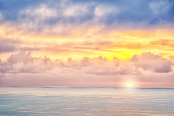 Dawn at the sea. Dawn on the Ocean Beach