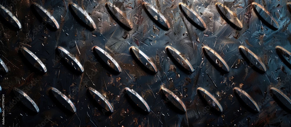 Poster industrial background with diamond plate texture and copy space image