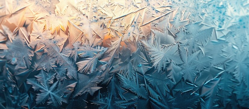 Ice covered window with copy space image