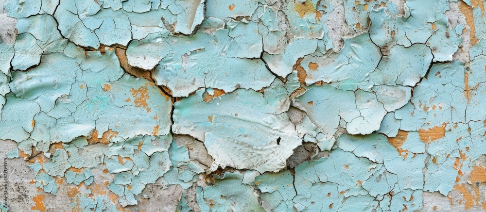 Aufkleber high resolution textures of cracked and peeling paint on a concrete wall with a copy space image