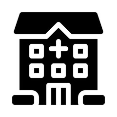 hospital glyph icon