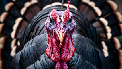 Gobbler's Gaze A Close up of a Turkey's Eyes