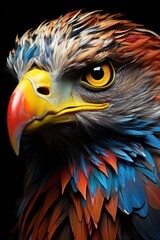 Colorful eagle muzzle look, generative IA
