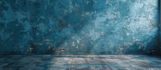 Obraz premium Design on blue textured background with ample copy space image
