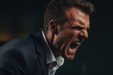 Fototapeta premium Created with generative ai photo of angry severe strict man worker