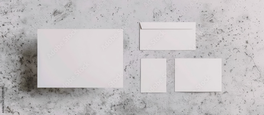 Poster stationery mockup with blank paper textured background to showcase brand identity graphic design and