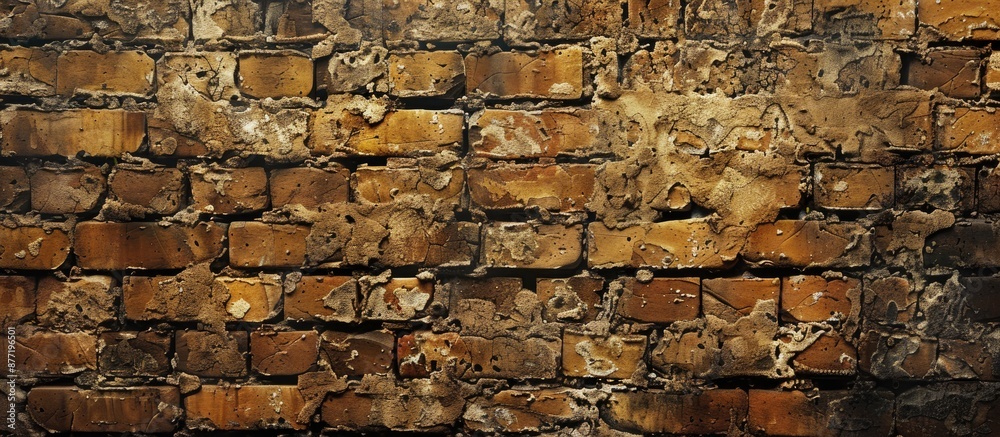 Aufkleber vintage brown brick wall background with a grunge appearance showcasing a close up of an old buildin