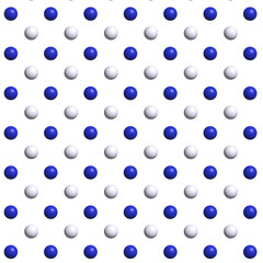 3D polka dots in blue and white isolated on white.Seamless pattern with dot.Vector graphic repeat pattern.