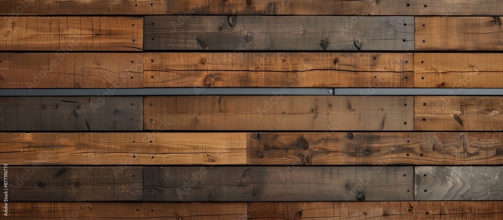 Poster wood textured facade tiles with fastening elements for installation featuring a copy space image