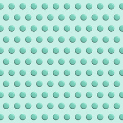 Cute seamless pattern.3D polka dots in green isolated on background.Vector graphic repeat pattern.