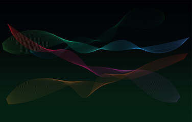 abstraction dark background waves graphics