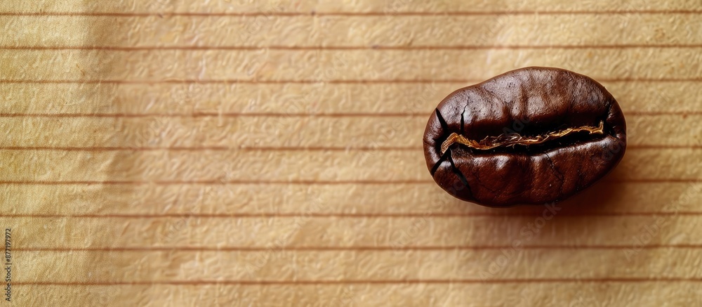 Aufkleber coffee bean on a notepaper for designing with a blank area for text or images known as a copy space 