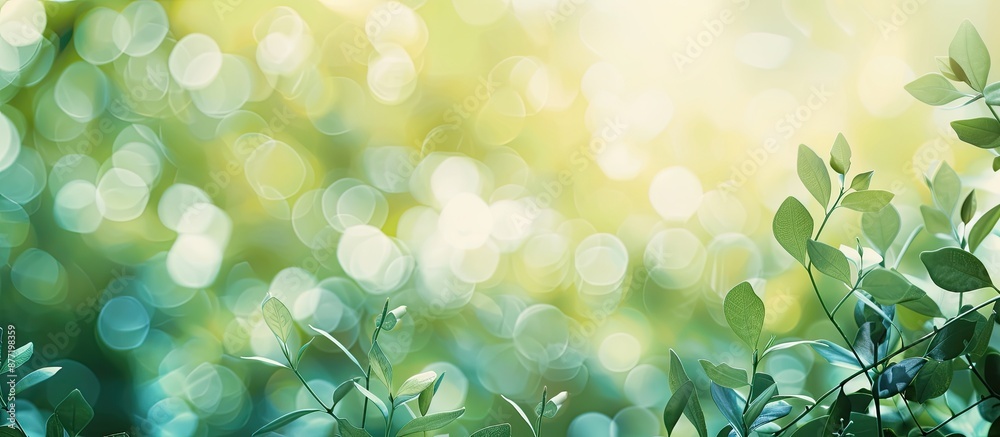 Poster blurry nature background with soft bokeh creating copy space image