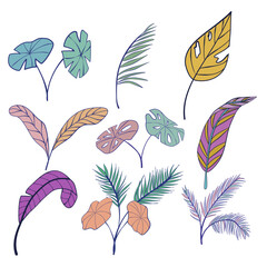 Elegant 6 Leaf Soft Aesthetic SVG Set | High-Resolution Vector Elements for Stylish Projects