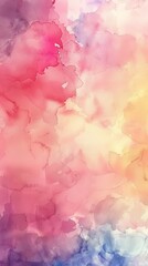 Fototapeta premium Blending watercolor in shades of pink, yellow, and blue